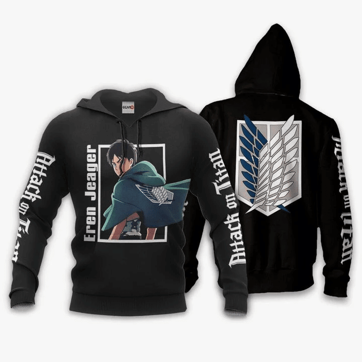 Eren Jeager Attack On Titan Anime Manga For Men And Women 3d Hoodie Zip Hoodie