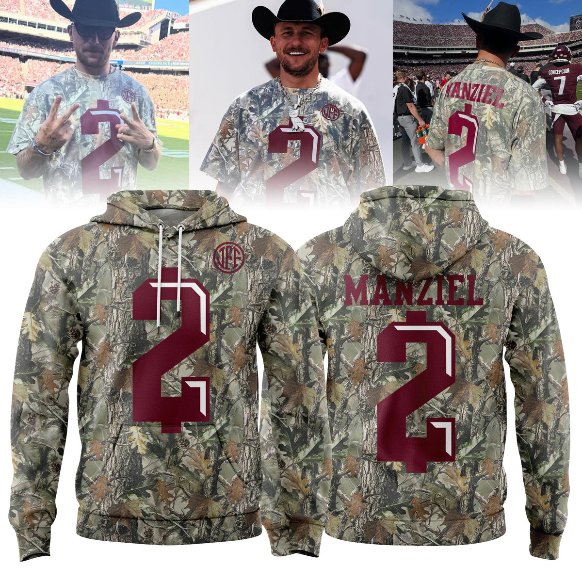 Johnny Manziel Texas A&amp;M Aggies Camo Limited Edition Hoodie