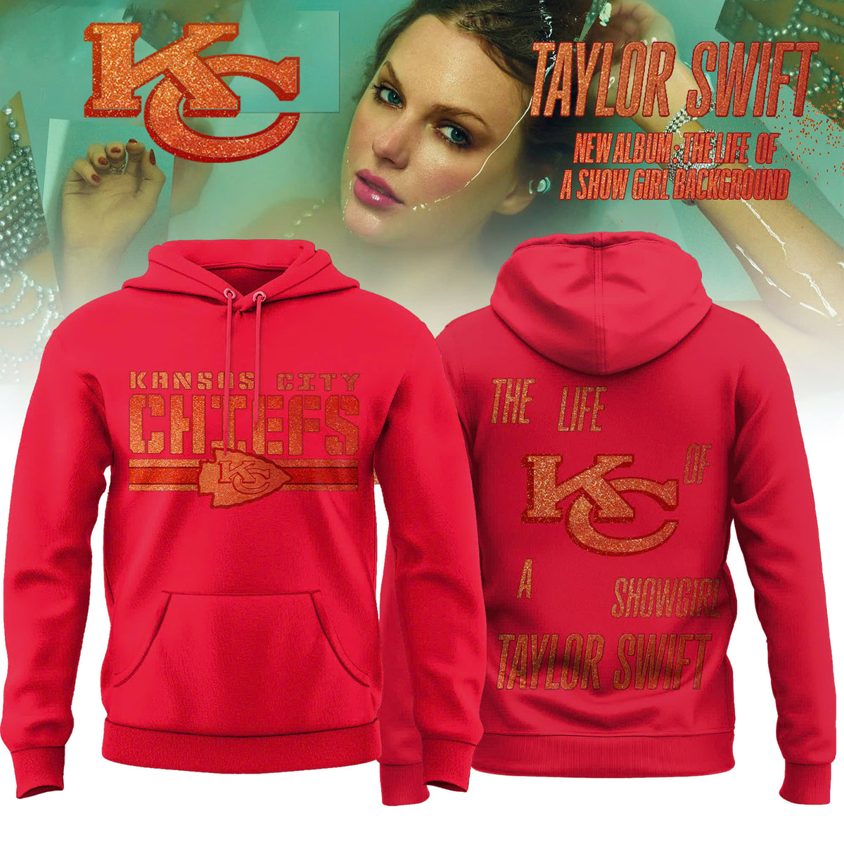 _ Kansas City Chiefs x Taylor Swift "Orange Era" Limited Editions 2025 Hoodie
