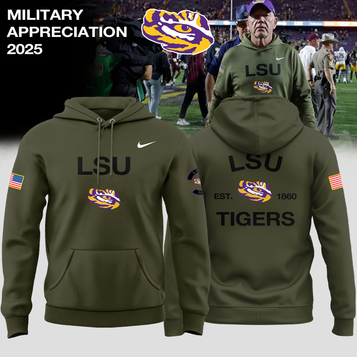 _ LSU Tigers  Military Appreciation 2025 Special Hoodie
