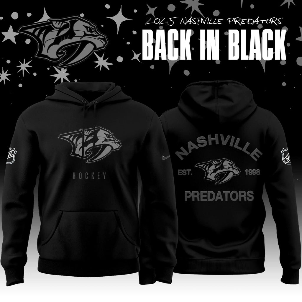 _ Nashville Predators Back In Black 2025 Special Edition Hoodie