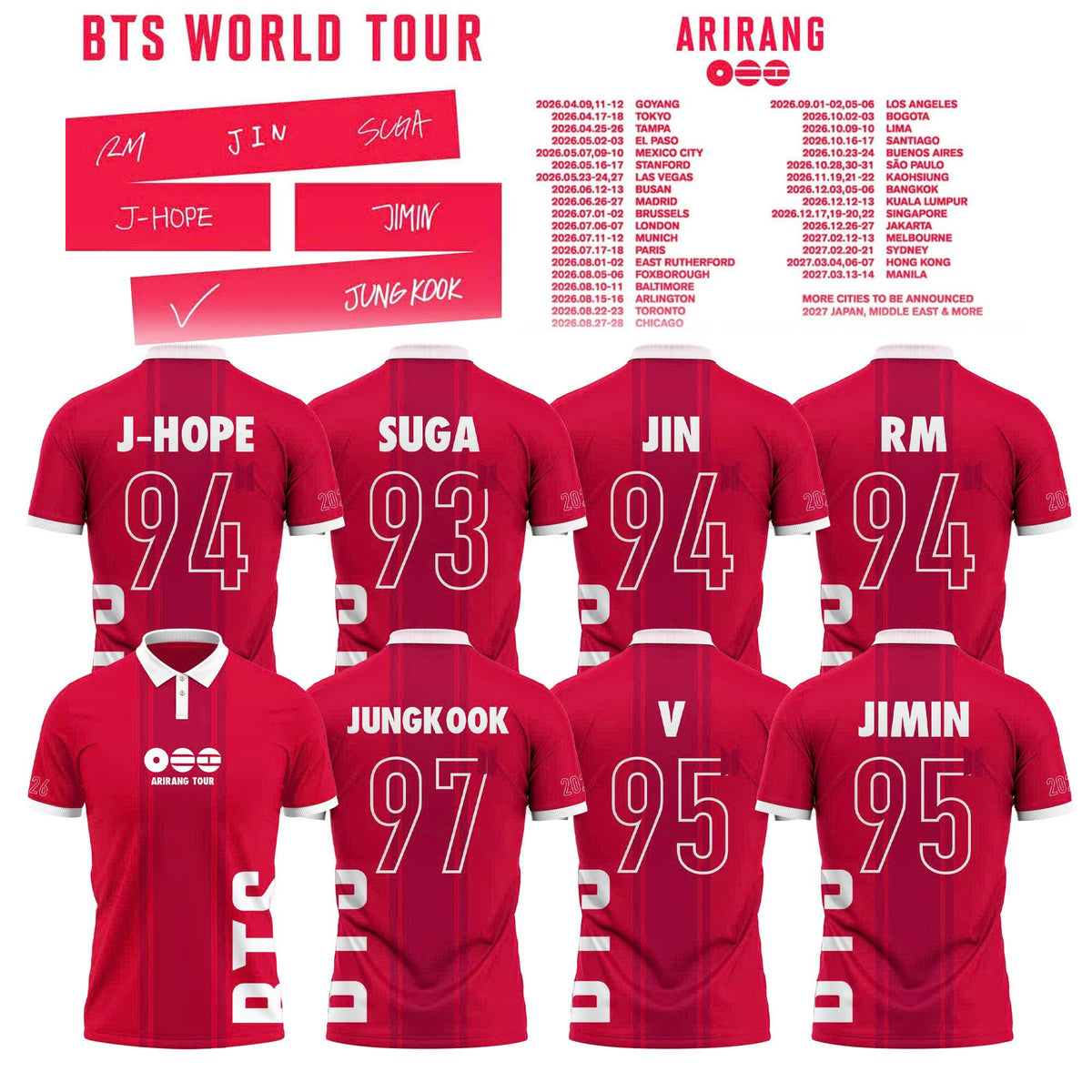 BTS ‘ARIRANG’ World Tour 2026-2027 Polo